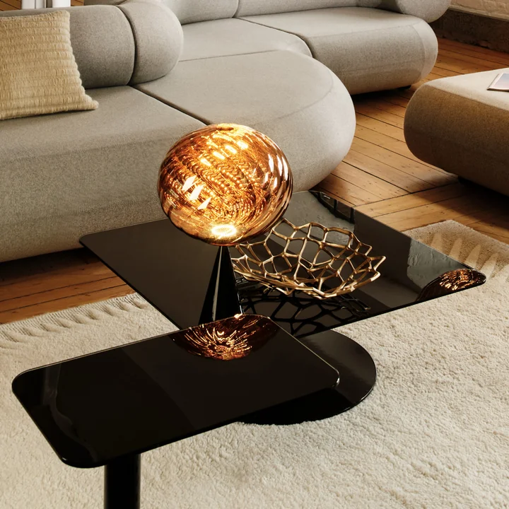 Tom Dixon - Whirl Cone Fat LED lampe de table, or / noir