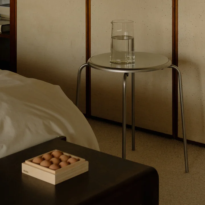 Frama - Petit Rond tabouret, acier inoxydable brossé