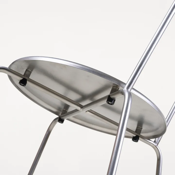 Frama - Chaise Petit Rond, acier inoxydable brossé