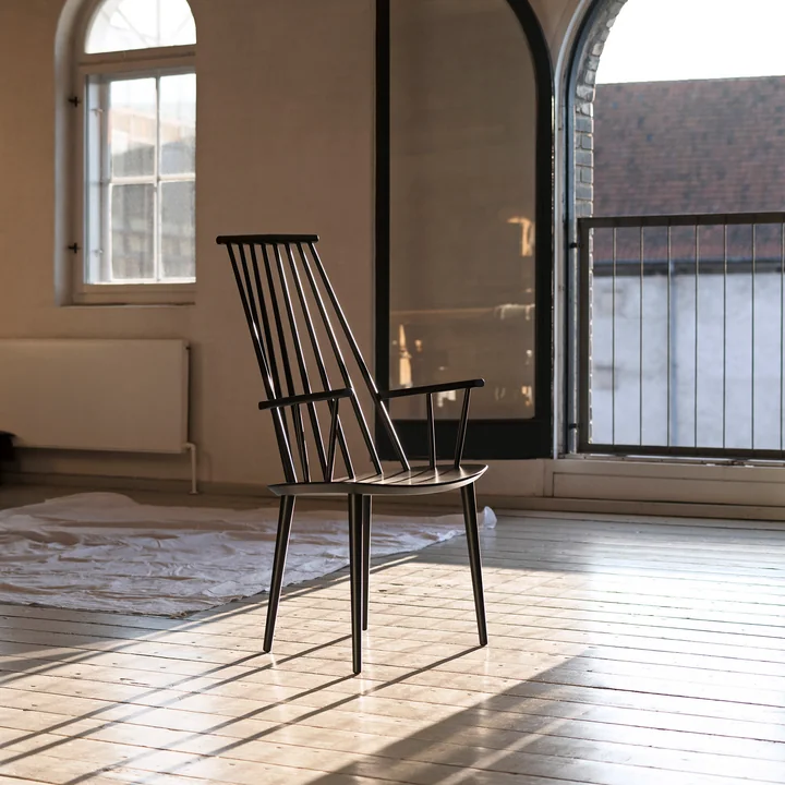 HAY - J110 Chair, hêtre laqué noir