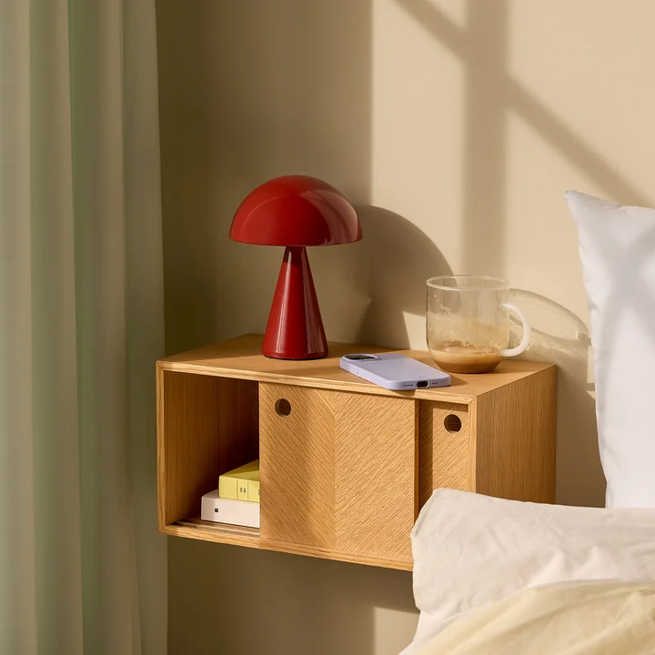 Hübsch Interior - Mush lampe de table à accu, mini, rouge