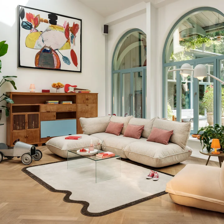 Fatboy - Sumo Canapé d'angle gauche / droite, crème (bouclé), Ambiente