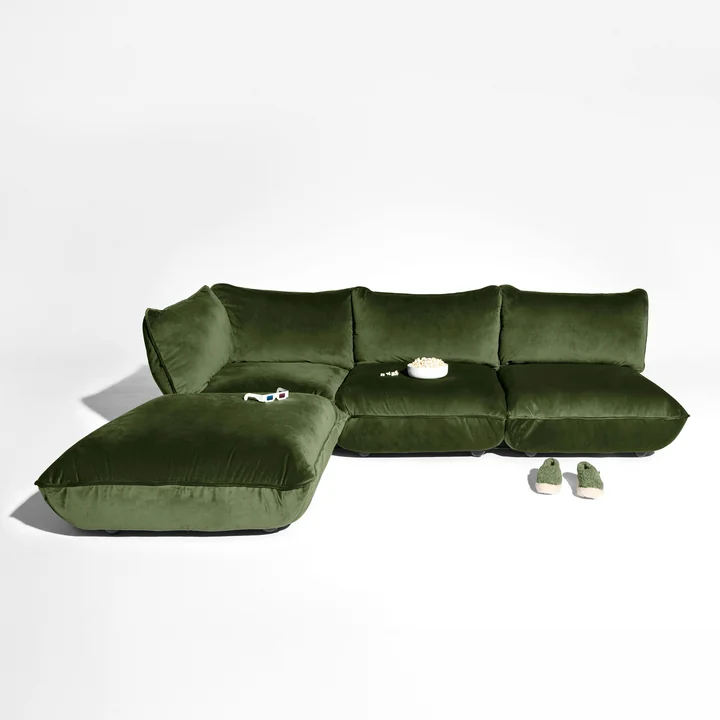 Fatboy - Sumo Canapé d'angle gauche / droite, deep green (velours)