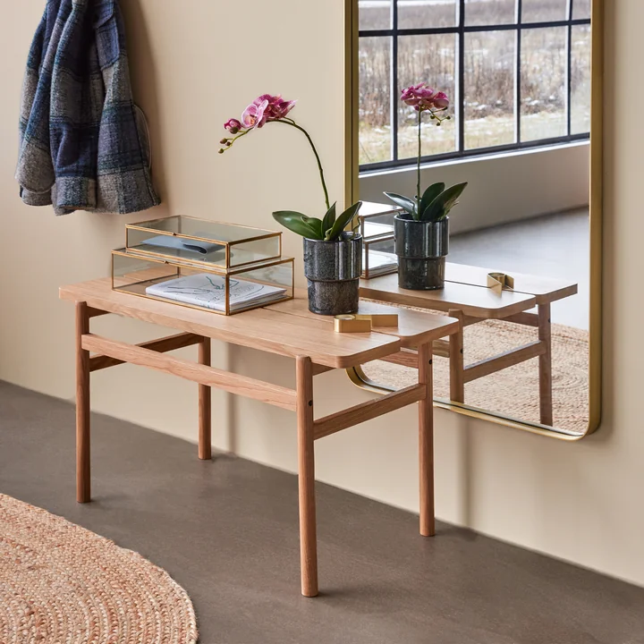 Hübsch Interior - Split Table basse, 120 x H 45 cm, chêne naturel