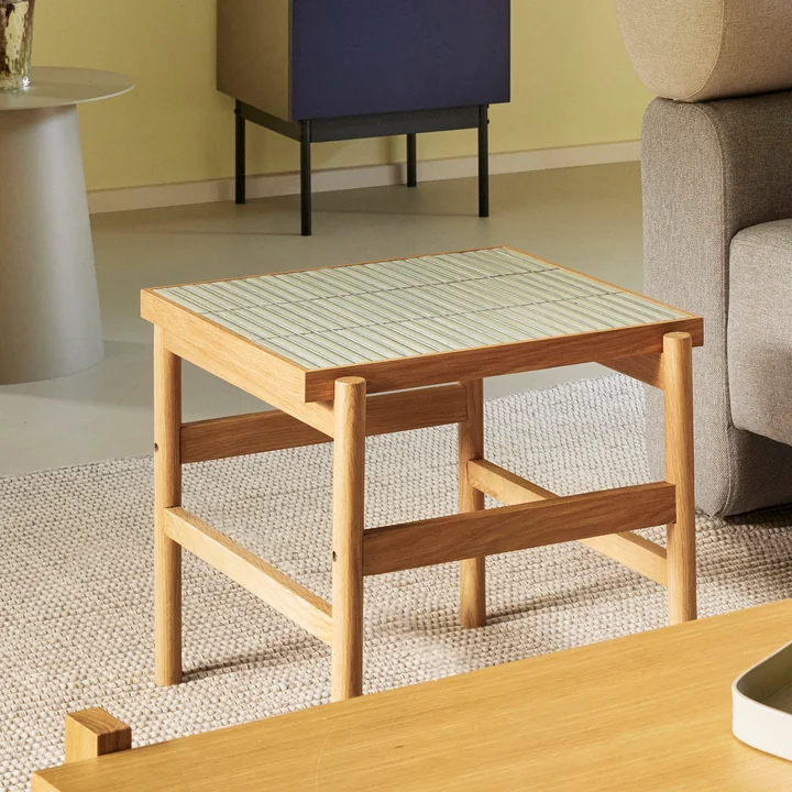 Hübsch Interior - Tile table d'appoint, chêne / menthe