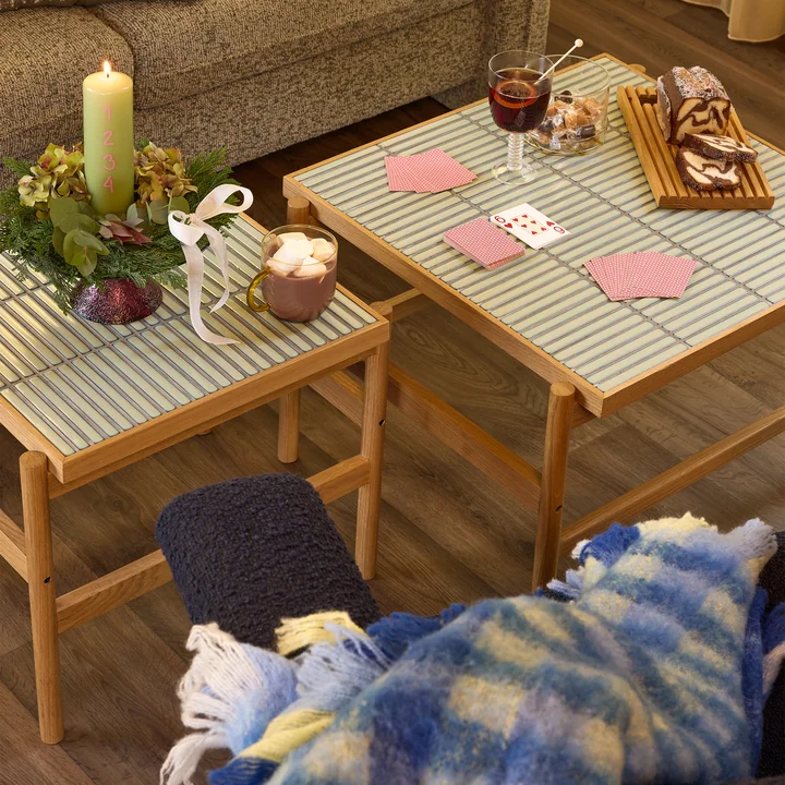 Hübsch Interior - Tile table d'appoint, chêne / menthe