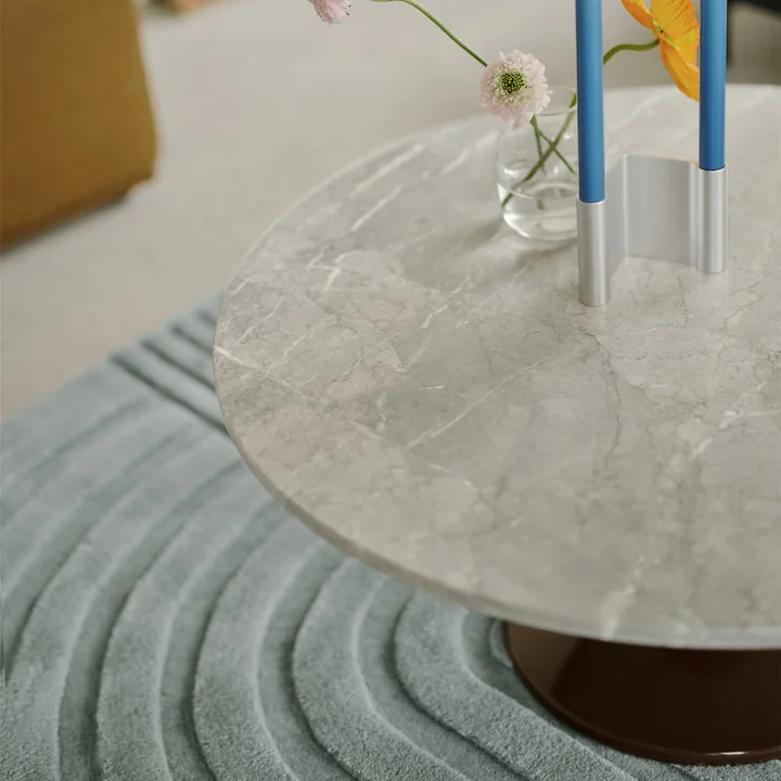 Muuto - Midst table basse, Ø 90 cm, marbre gris / rouge foncé