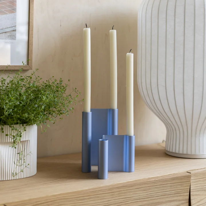 Muuto - Pair Bougeoir, bleu clair