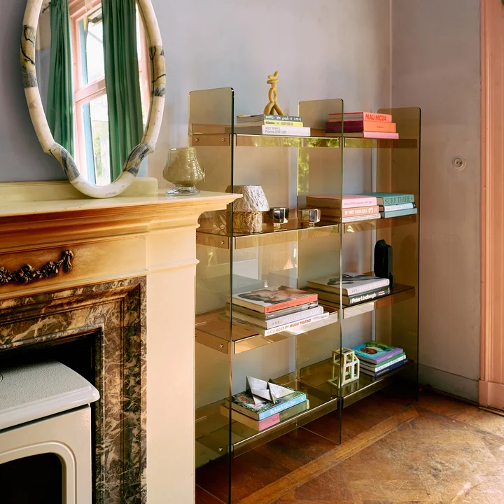 HKliving - Système d'étagères en acrylique, H 160 cm, vert olive