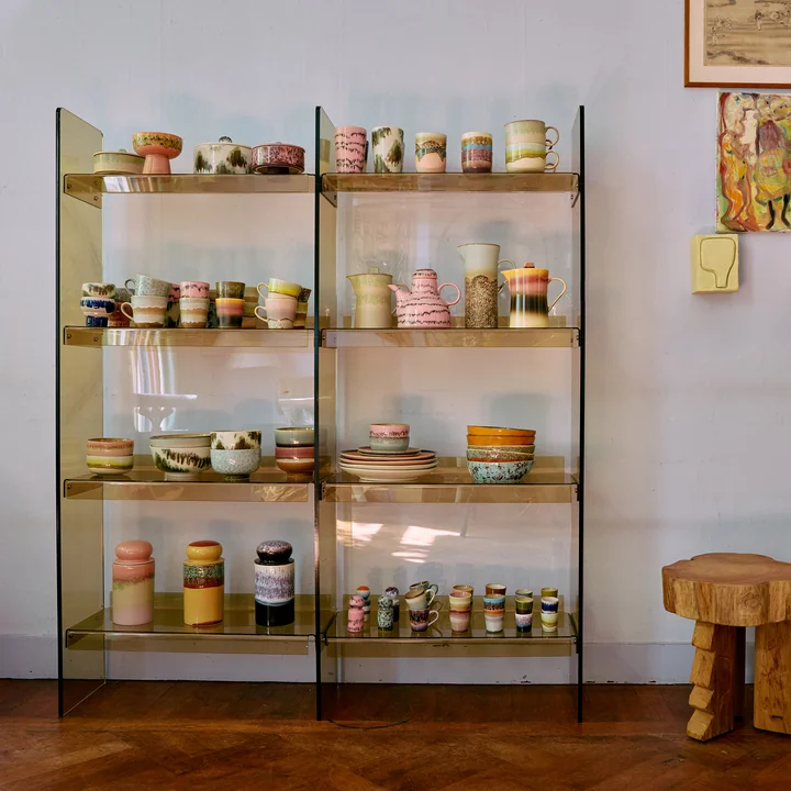 HKliving - Système d'étagères en acrylique, H 160 cm, vert olive