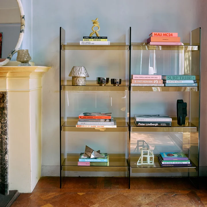 HKliving - Système d'étagères en acrylique, H 160 cm, vert olive