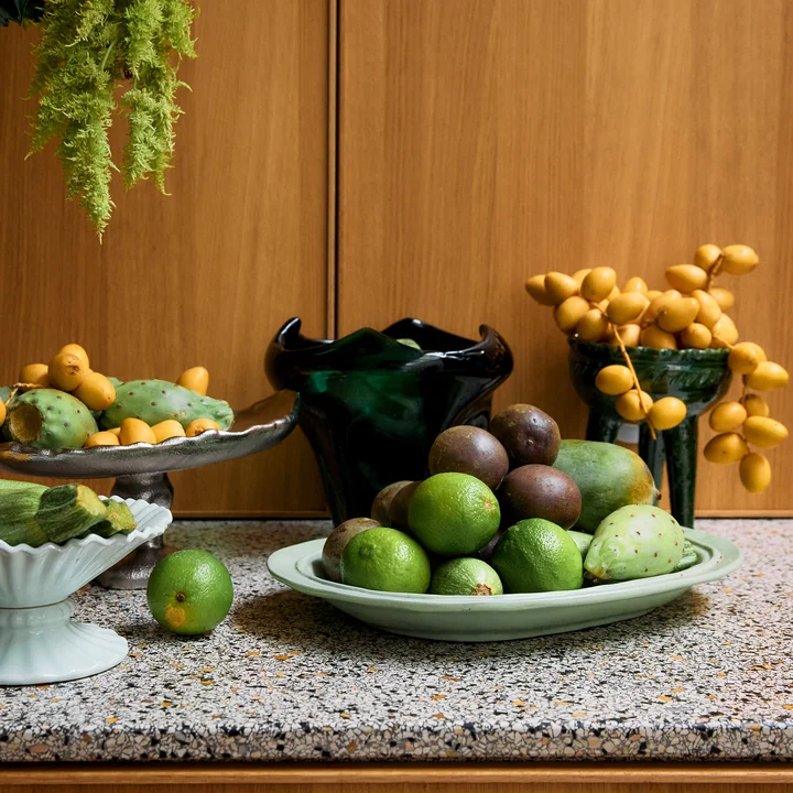 HKliving - Folded Vase en verre, vert émeraude