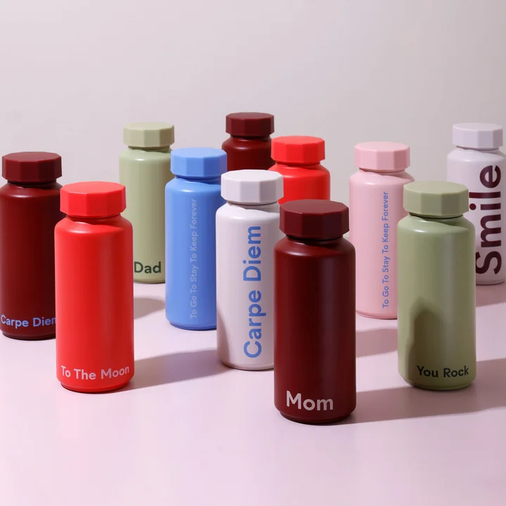 Design Letters - Bouteille thermos AJ Hot & Cold 0,5 l, Mom / burgundy (édition spéciale)