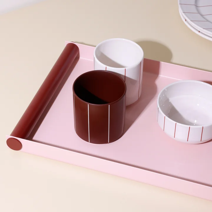 Design Letters - Ray Plateau, Large, rose / bourgogne