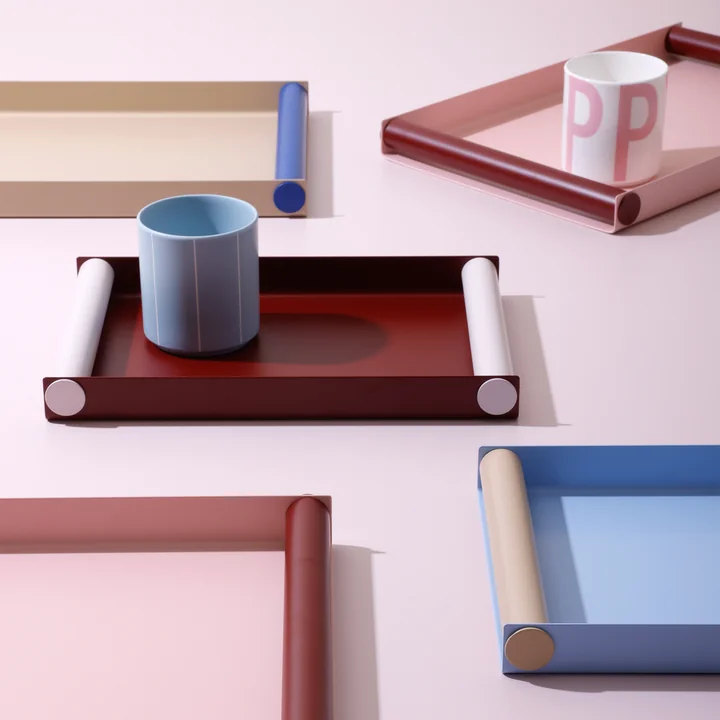 Design Letters - Ray Plateau, Medium, bourgogne / beige pastel