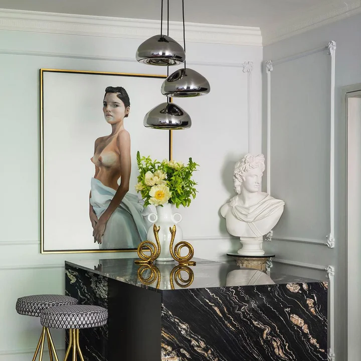 Tom Dixon - Void LED Lampe suspendue, acier Ø 30 cm