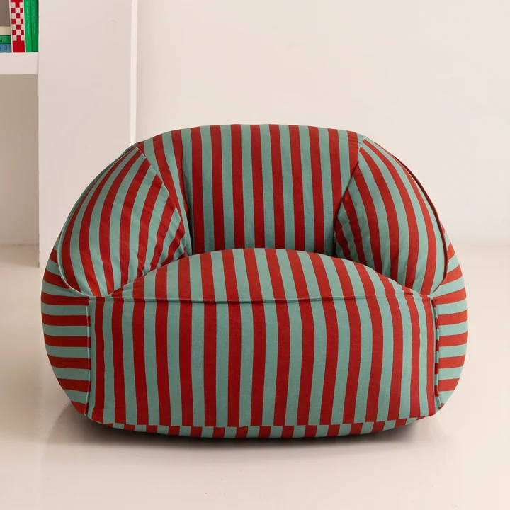 Nobodinoz - Ziggy Fauteuil-sac (pour adultes), red teal green stripes