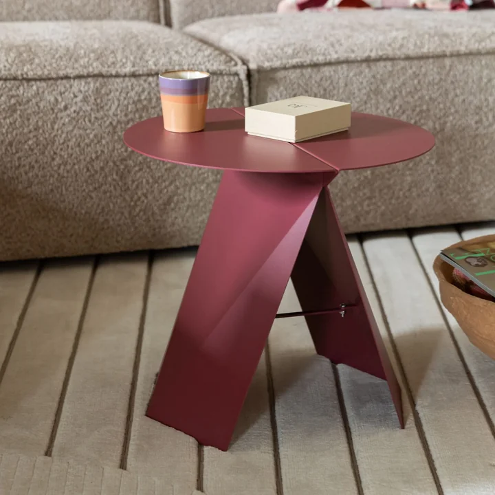 Zuiver - Foldy Table d'appoint, pliable, marsala red