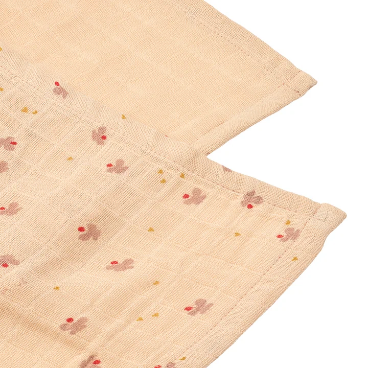 LIEWOOD - Linge en mousseline Lewis, en coton bio, mini butterfly, apple blossom mix (lot de 2)