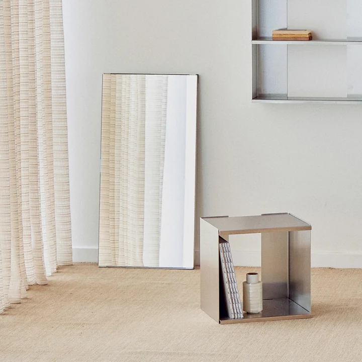 Form & Refine - Taper miroir mural, 40 x 80 cm, acier inoxydable brossé