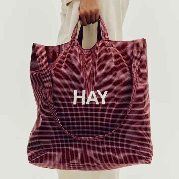 HAY - Grid Crossover Bag M, bourgogne