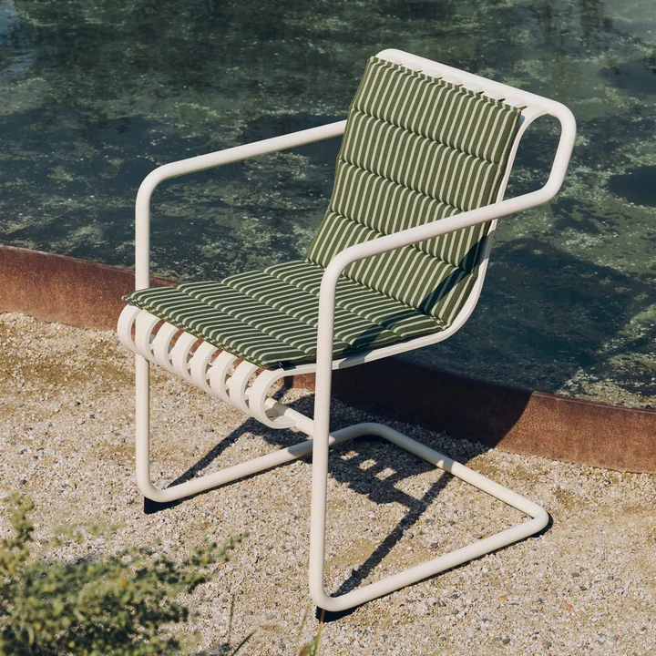 HAY - Terrazza Coussin d'assise pliable, bandes épaisses, kaki