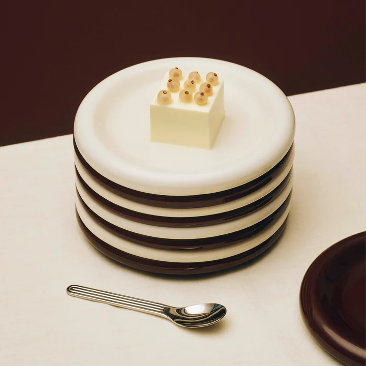 HAY - Barro Assiette Ø 18 cm, blanc cassé et bourgogne