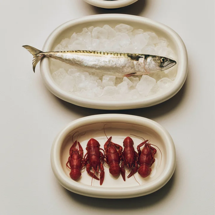 HAY - Barro Bols de service ovales, S et L, blanc cassé