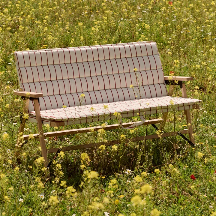 HAY - Outdoor Market Canapé pliant, beige à rayures rouges