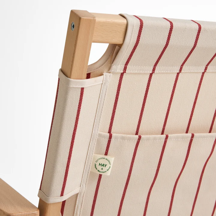 HAY - Outdoor Market Canapé pliant, beige à rayures rouges