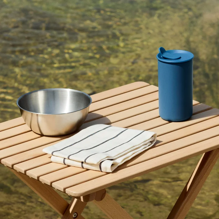 HAY - Outdoor Market Bol, acier inoxydable et tasse isotherme, bleu