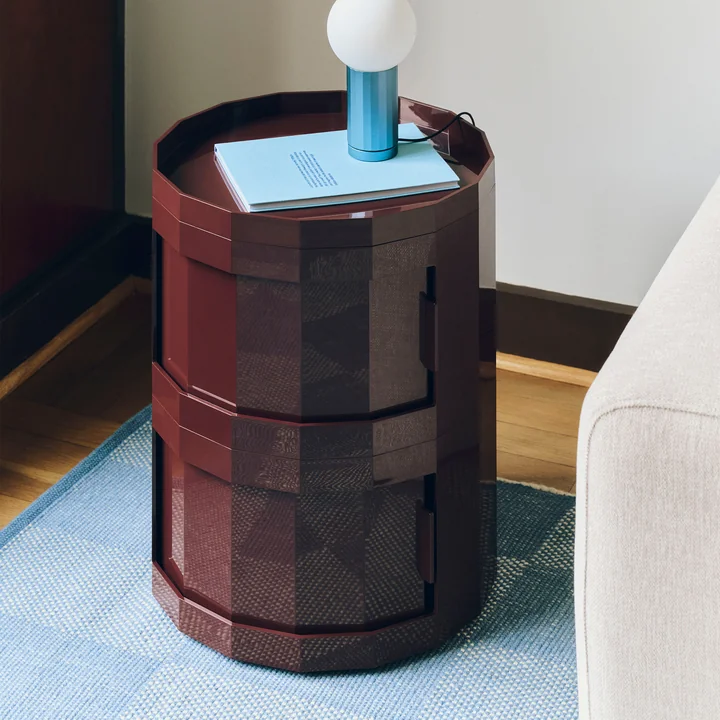 HAY - Facet Cabinet 20 avec pieds et roulettes, bourgogne