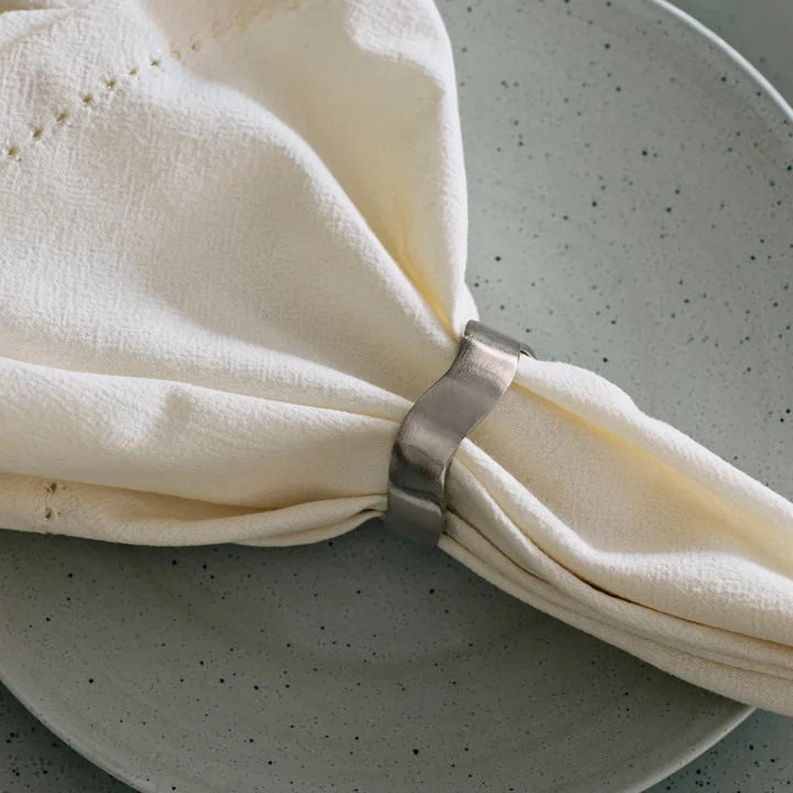 Broste Copenhagen - Zina Rond de serviette argent