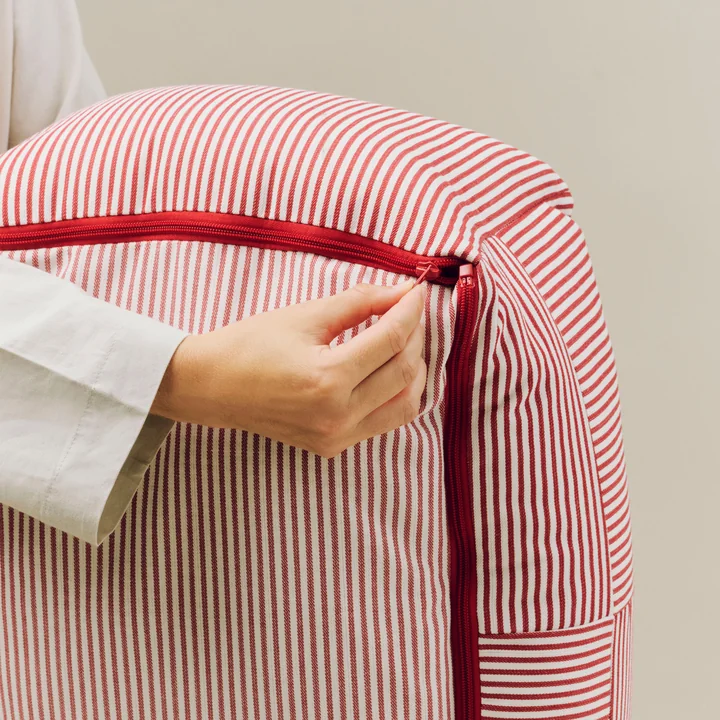 HAY - Lit pour chien, Zip, XS, rouge / rayures blanches