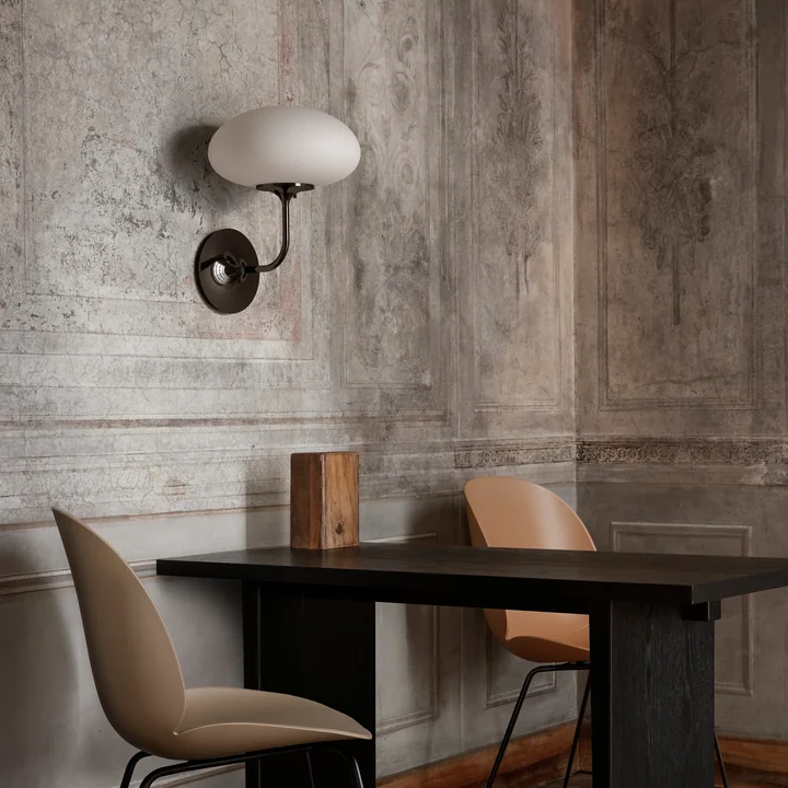 Gubi - Stemlite Applique murale, chrome noir / opale