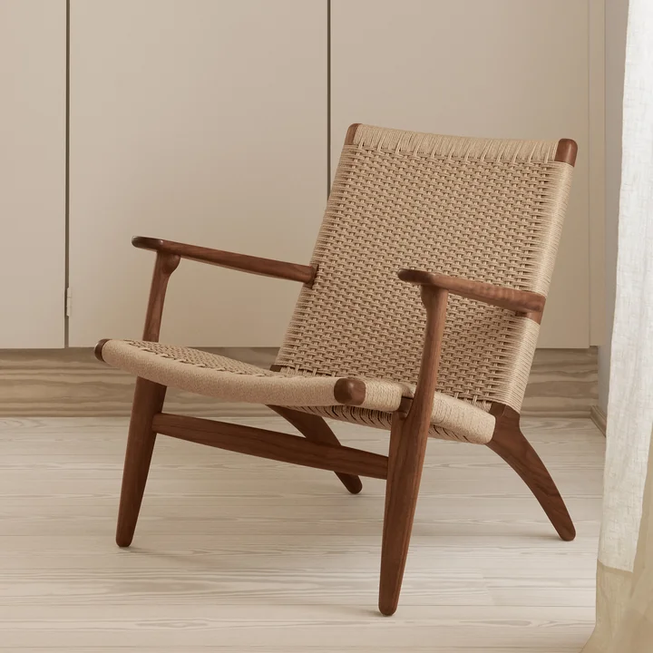 Carl Hansen - CH25 Fauteuil, noyer huilé / tressage naturel