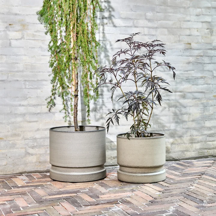 House Doctor - Pepple pot de fleurs, sable (set de 2)