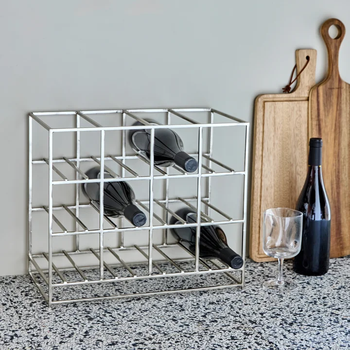 House Doctor - Casier à vin pour 12 bouteilles, argent