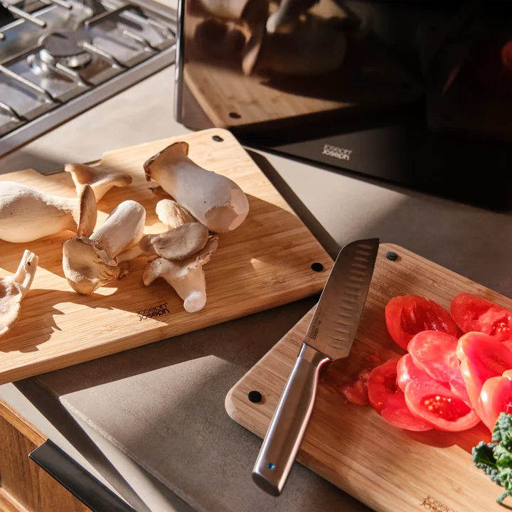 Joseph Joseph - Folio Steel Planches à découper, bambou / noir (3 pièces)