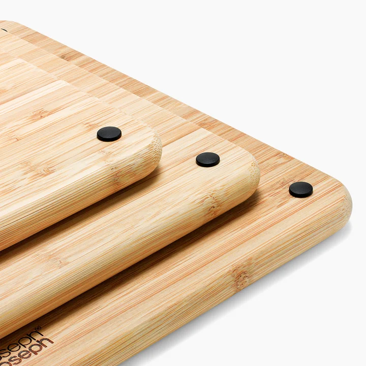 Joseph Joseph - Folio Steel Planches à découper, bambou / noir (3 pièces)