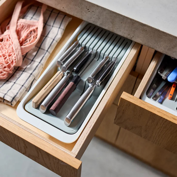 Joseph Joseph - DrawerStore Organisateur de couteaux, compact, light stone