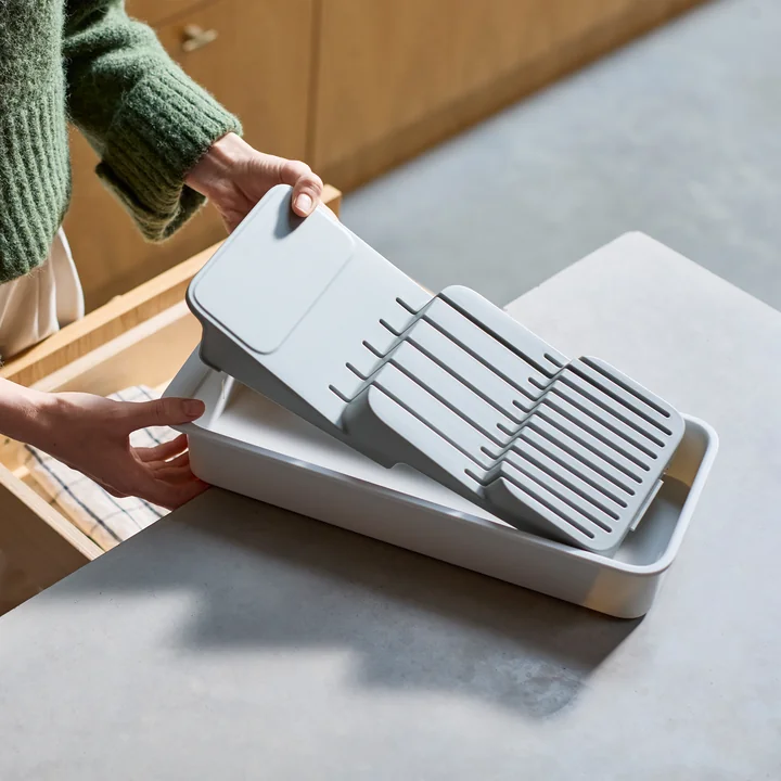 Joseph Joseph - DrawerStore Organisateur de couteaux, compact, light stone