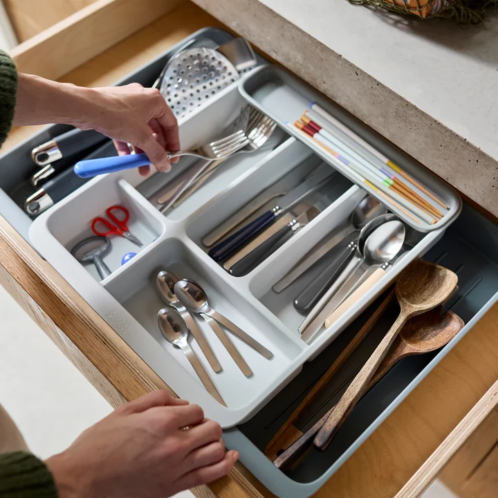 Joseph Joseph - DrawerStore Organiseur extensible (8 compartiments), light stone