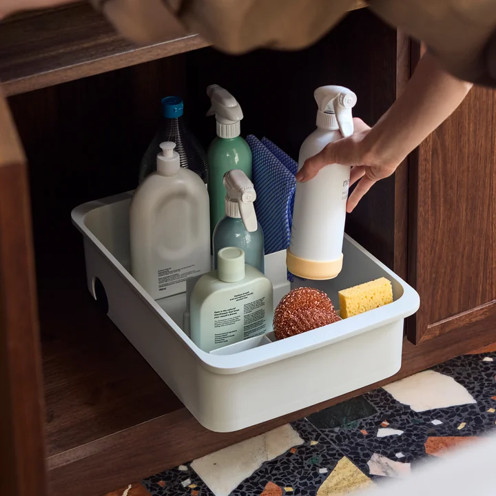 Joseph Joseph - CupboardStore Bac de rangement à roulettes, large, light stone