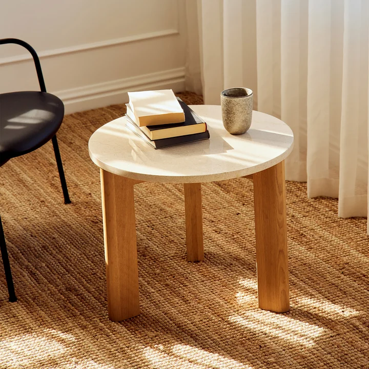 Andersen Furniture - Evoke Table basse, Ø 55 cm, chêne / marbre