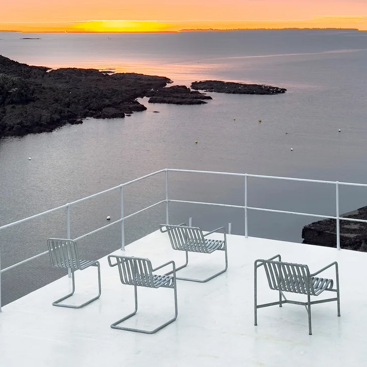 HAY - Palissade Cantilever Lounge Chair, Chair Low, Dining Armchair, Lounge Chair Low, hot galvanised