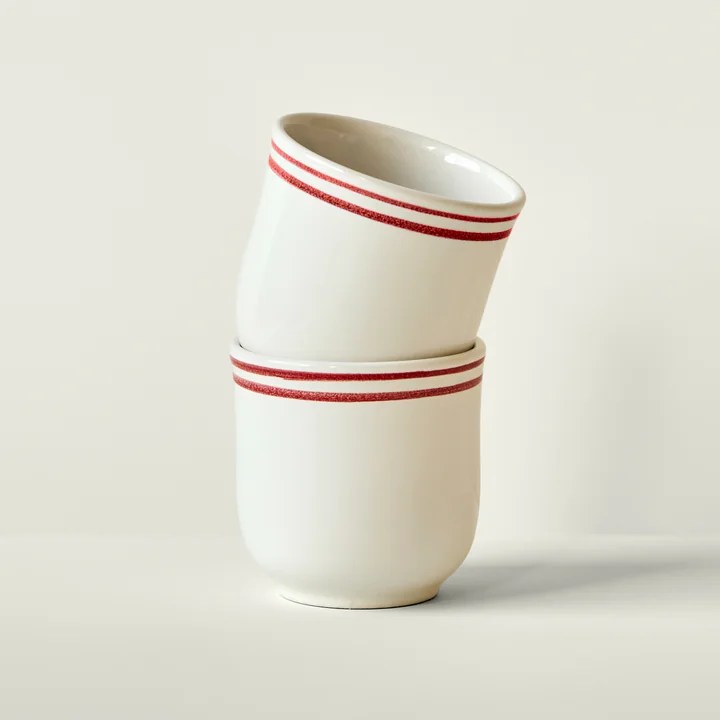 Nicolas Vahé - Bistro Gobelet, Ø8,5 x H8,5 cm, rouge / blanc (set de 2)