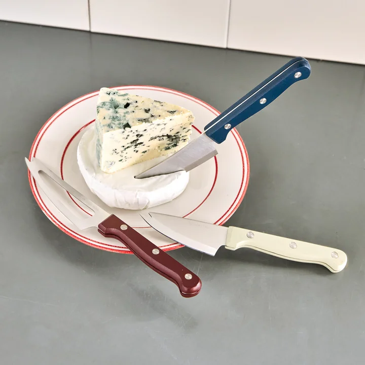 Nicolas Vahé - Couteau à fromage, blanc / bleu / rouge (set de 3)
