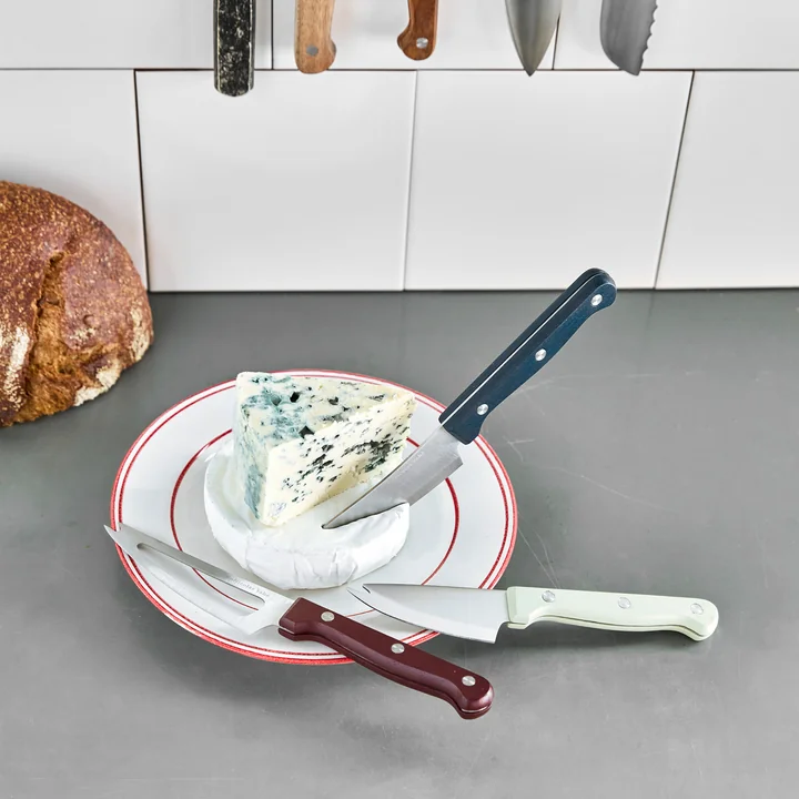 Nicolas Vahé - Couteau à fromage, blanc / bleu / rouge (set de 3)