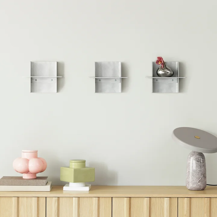 Normann Copenhagen - Alu Étagère murale, 25 cm, aluminium brossé